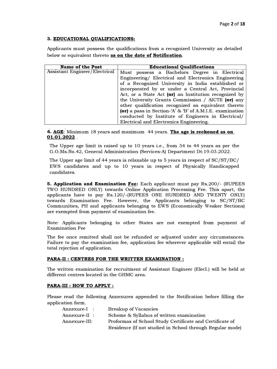 2nd Page of TSSPDCL Notification 2022 PDF