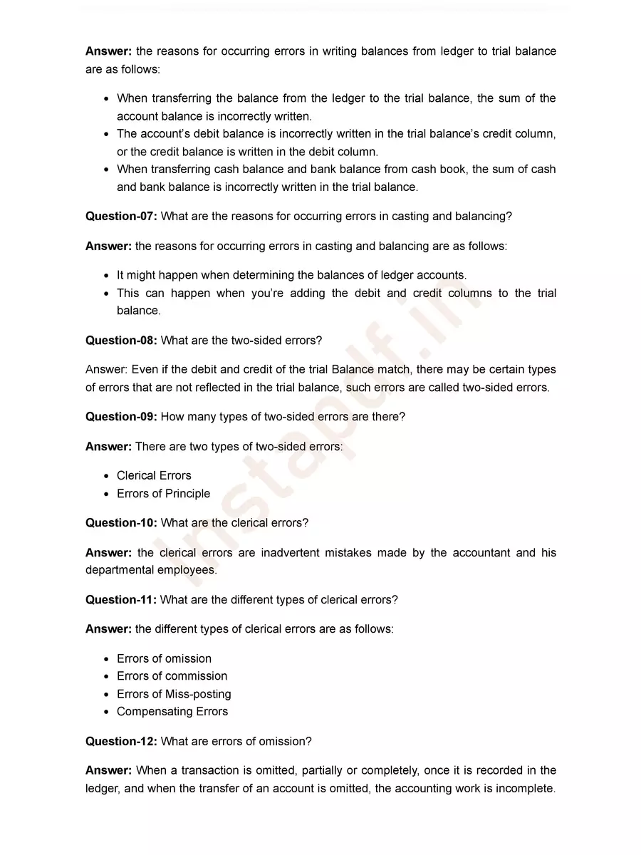 2nd Page of Rectification of Errors Questions With Answers PDF