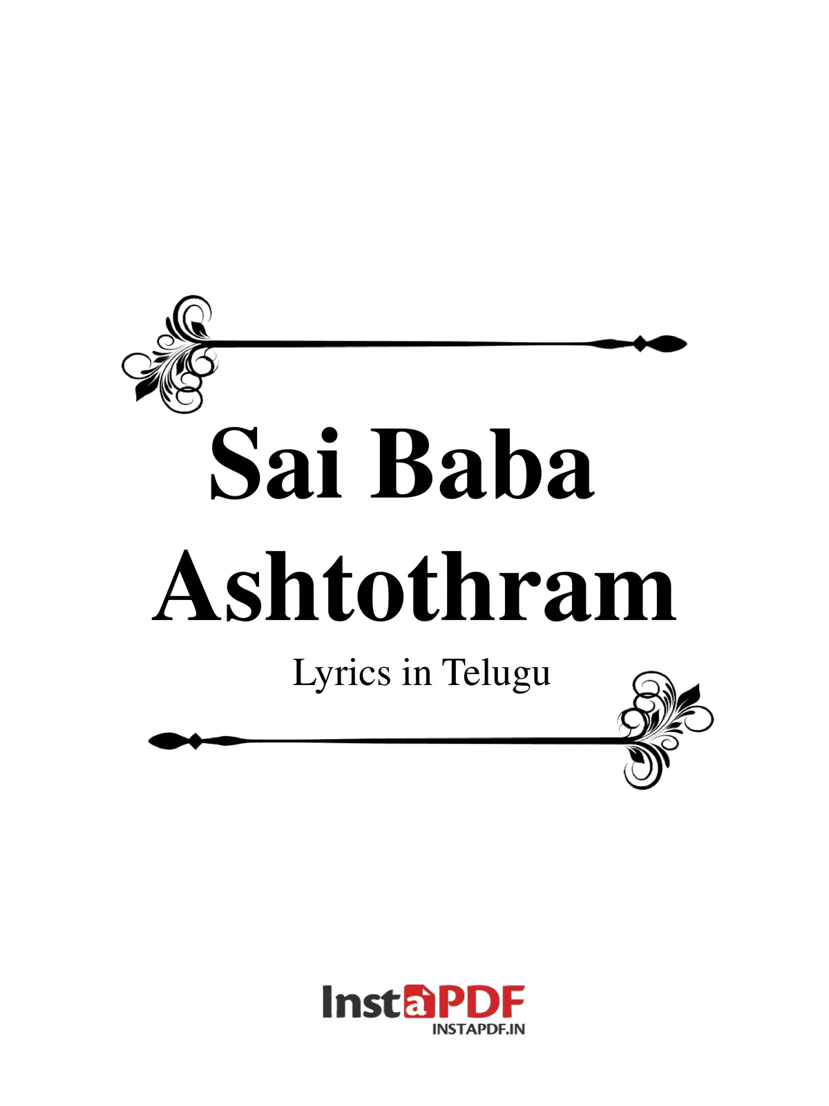 Sai Baba Ashtothram Telugu