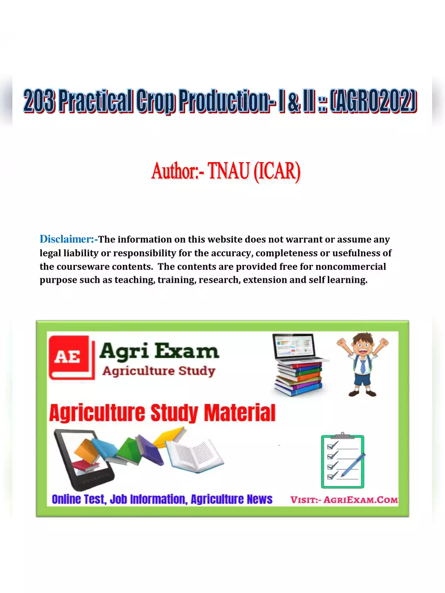 2nd Page of Agri Practical Exam Specimens PDF