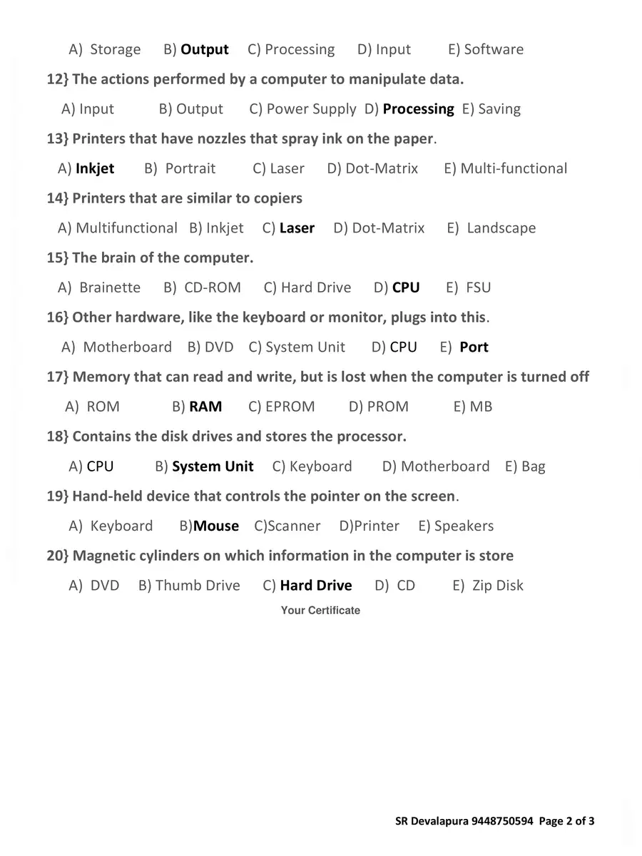 2nd Page of CLT Exam Questions and Answers PDF