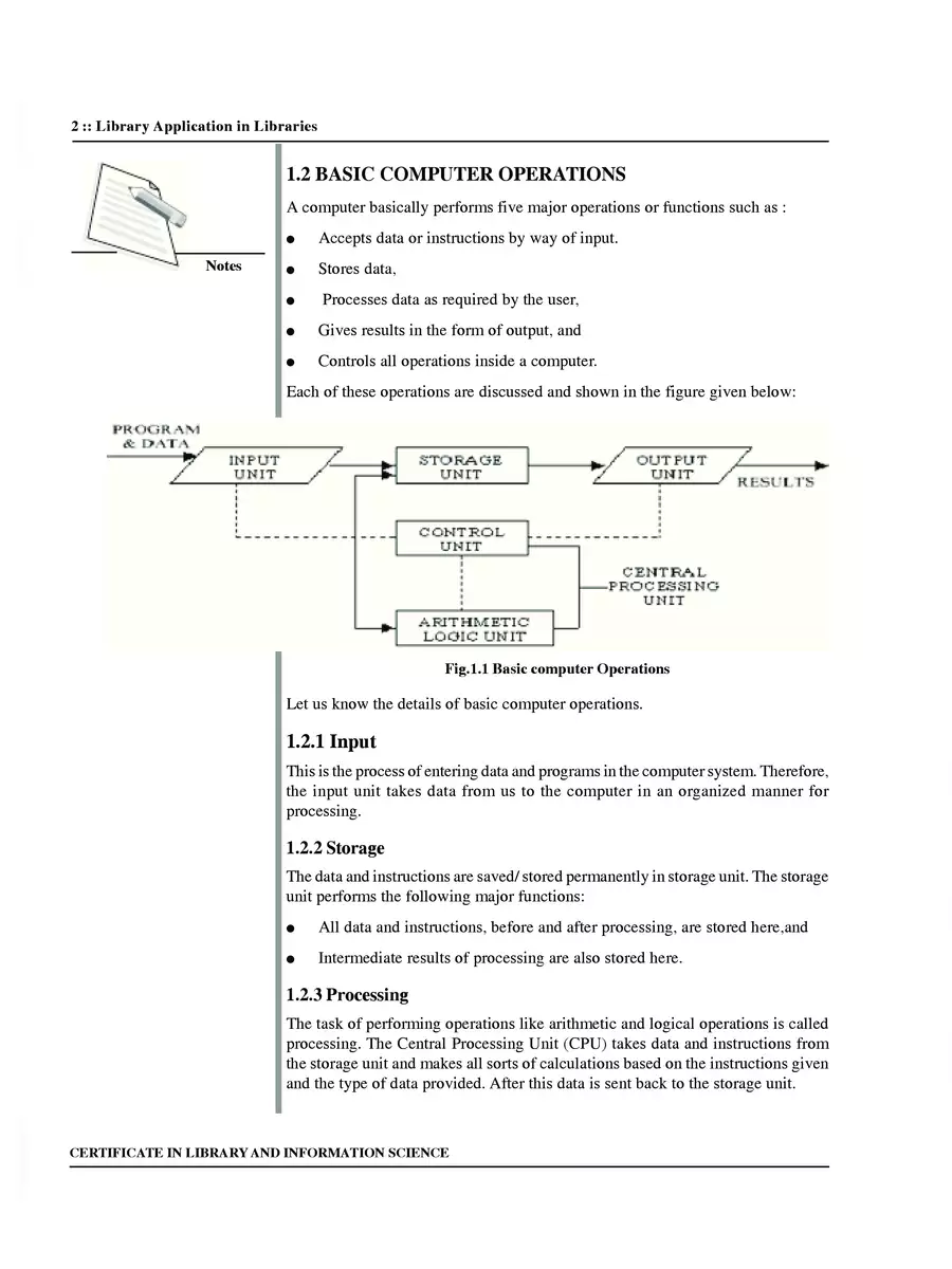 2nd Page of Computer Fundamentals Notes PDF