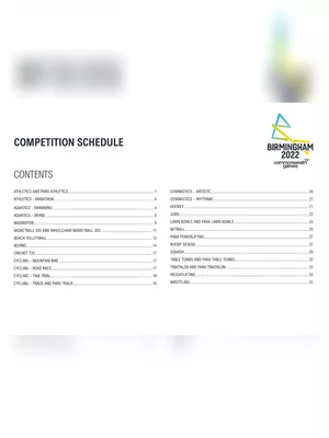 Commonwealth Games 2022 Schedule India