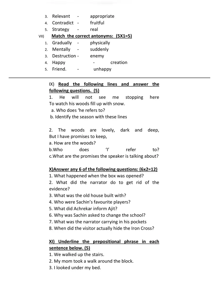 2nd Page of 9th std Government Question Paper 2022 PDF