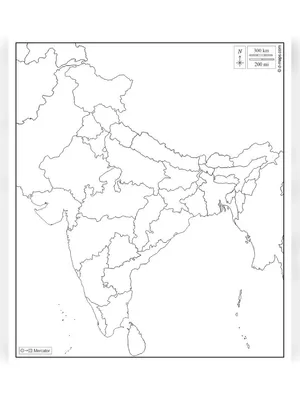 Blank Political Map of India