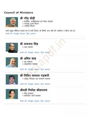 New List of Ministers of India 2024 Hindi PDF