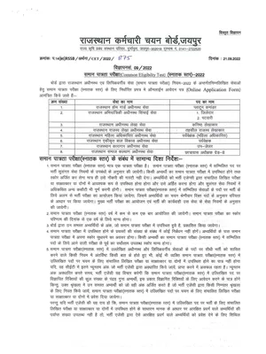 Rajasthan CET Notification 2022 