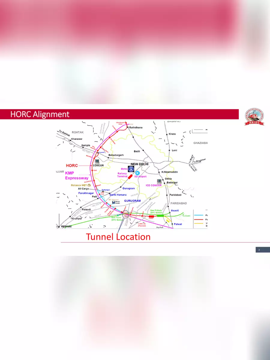 2nd Page of Haryana Orbital Rail Corridor Project Map PDF