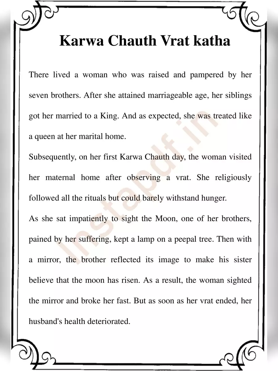 2nd Page of Karwa Chauth Vrat Katha PDF