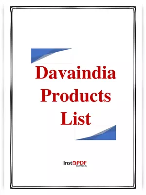 Davaindia Products List PDF