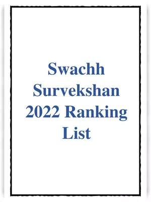 Swachh Survekshan 2022 Ranking List