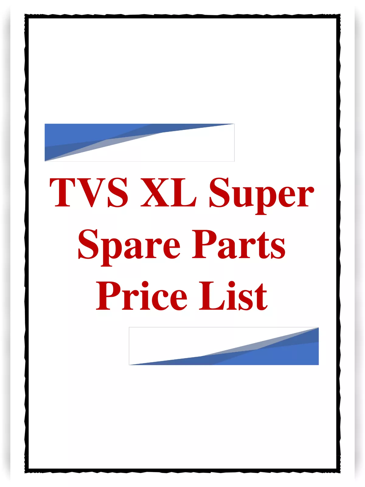 TVS XL Super Spare Parts Price List