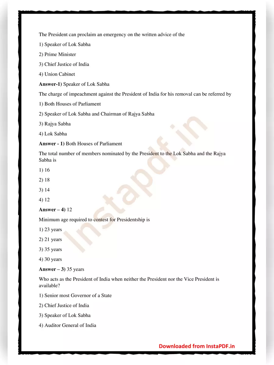2nd Page of Constitution Day Quiz 2024 PDF