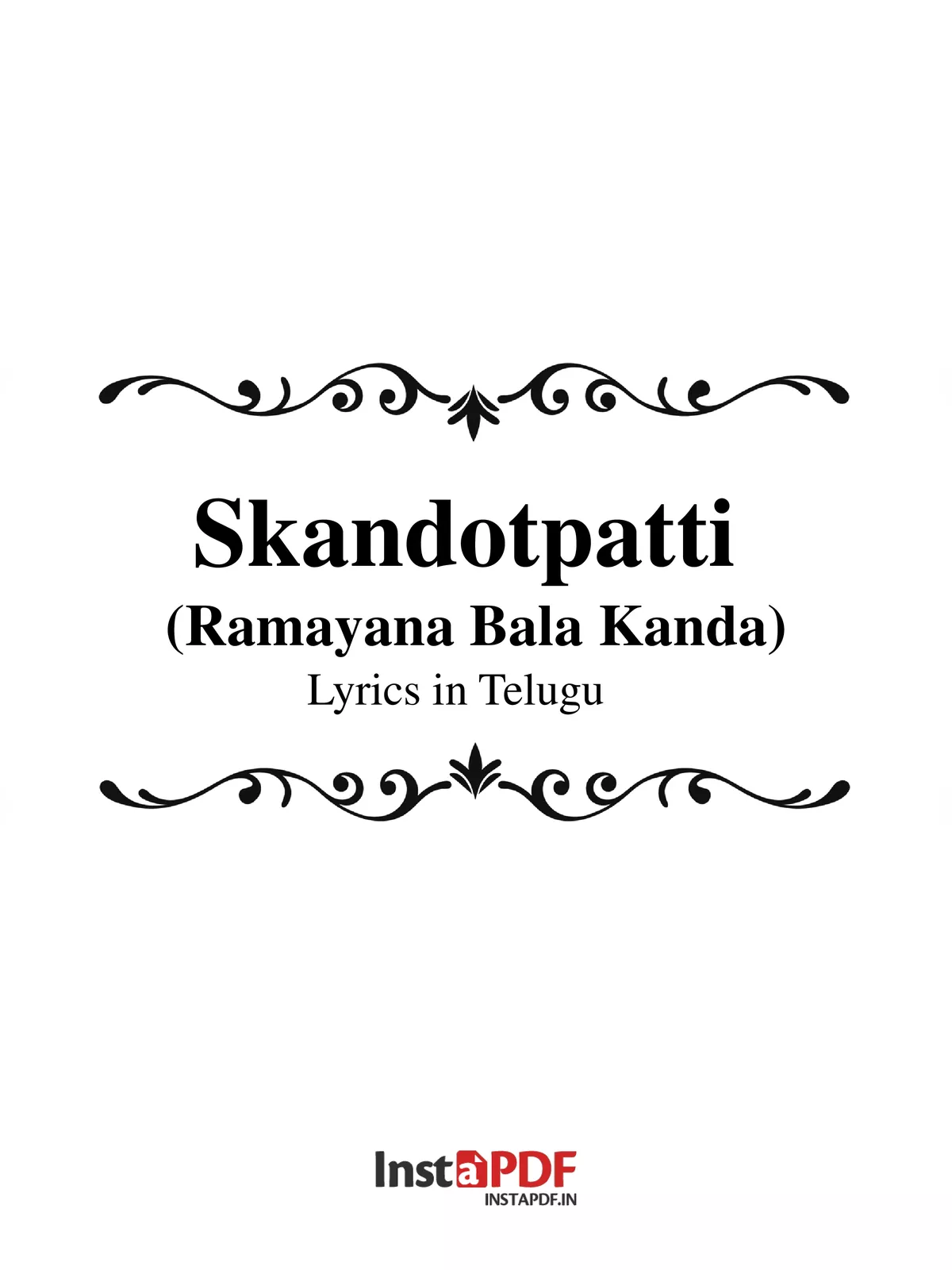 స్కందోత్పత – Skandotpatti Telugu