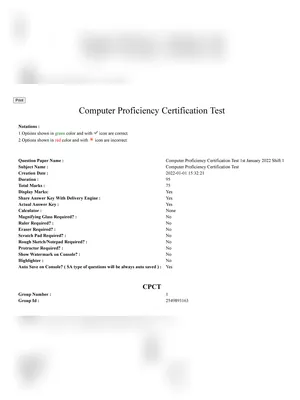 CPCT Exam Paper 2022