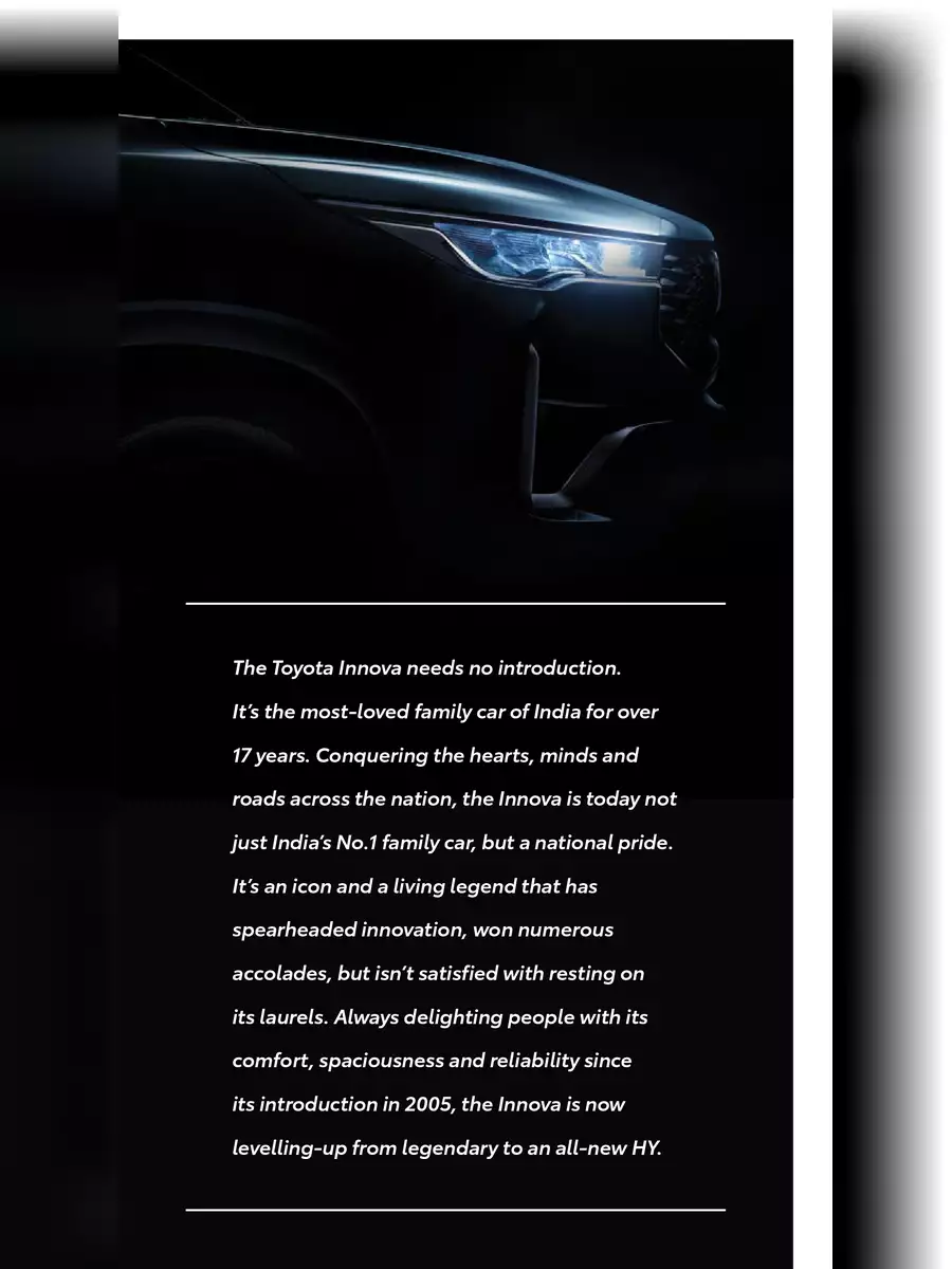 2nd Page of Toyota Innova Hycross Brochure PDF