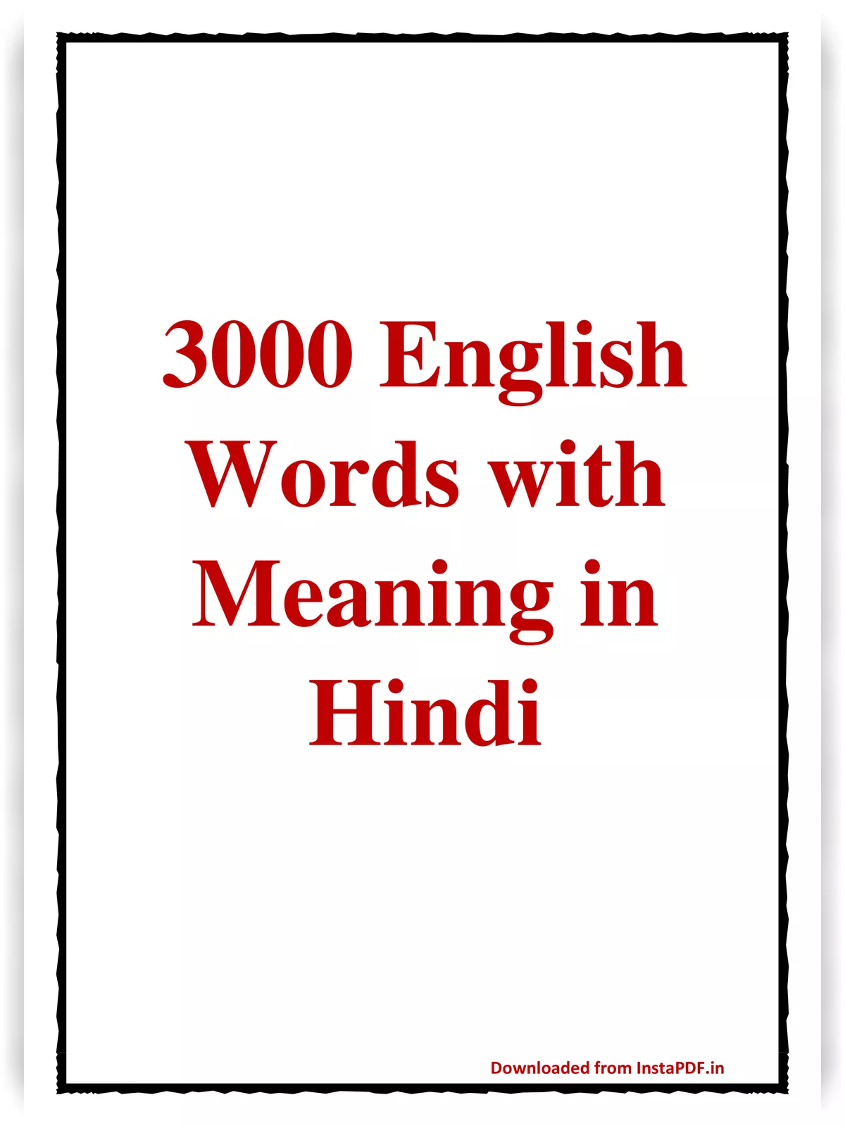 3000 English Words with Meaning in Hindi