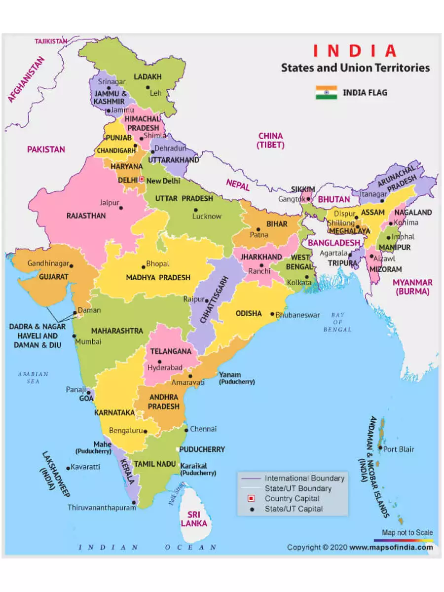 2nd Page of India Map with States & Capital 2024 PDF