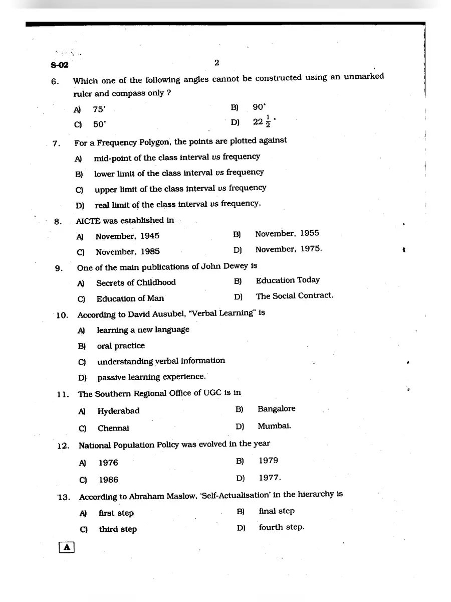 2nd Page of KMF Exam Question Papers PDF