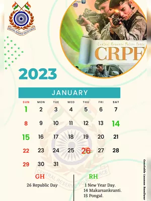 CRPF Calendar 2023 PDF