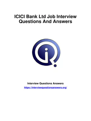 ICICI Bank Interview Questions and Answers