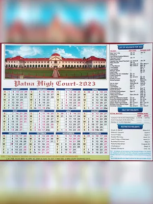Patna High Court Calendar 2023