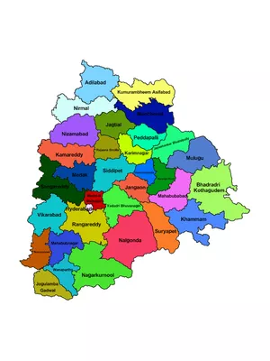 Telangana Map with Districts