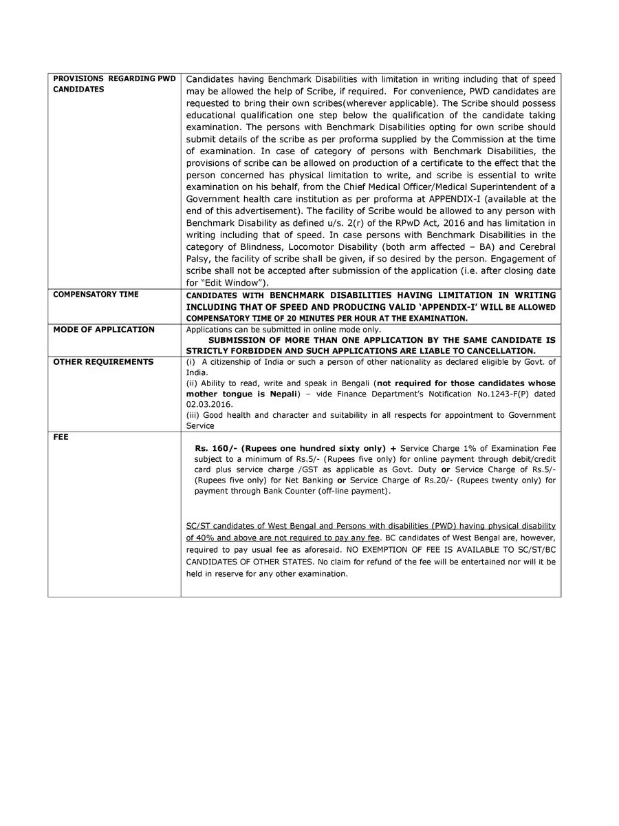 2nd Page of WBPSC JE Notification PDF