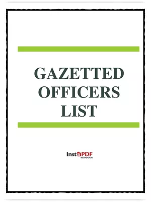 Gazetted Officer List