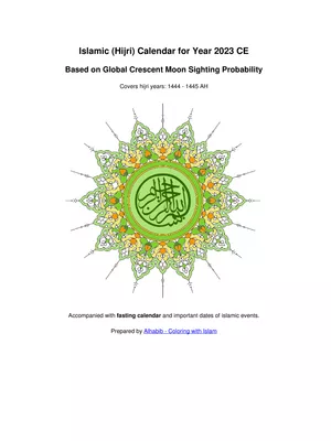 Islamic Calendar 2023 PDF