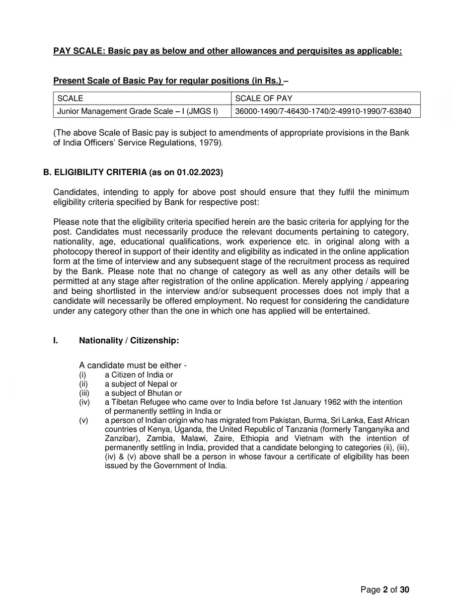 2nd Page of BOI Notification 2023 PDF