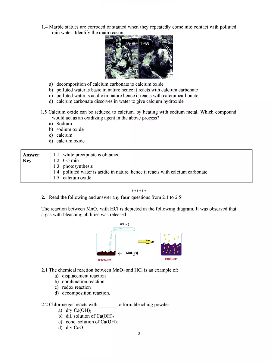 2nd Page of CBSE Question Bank Class 10 Science PDF
