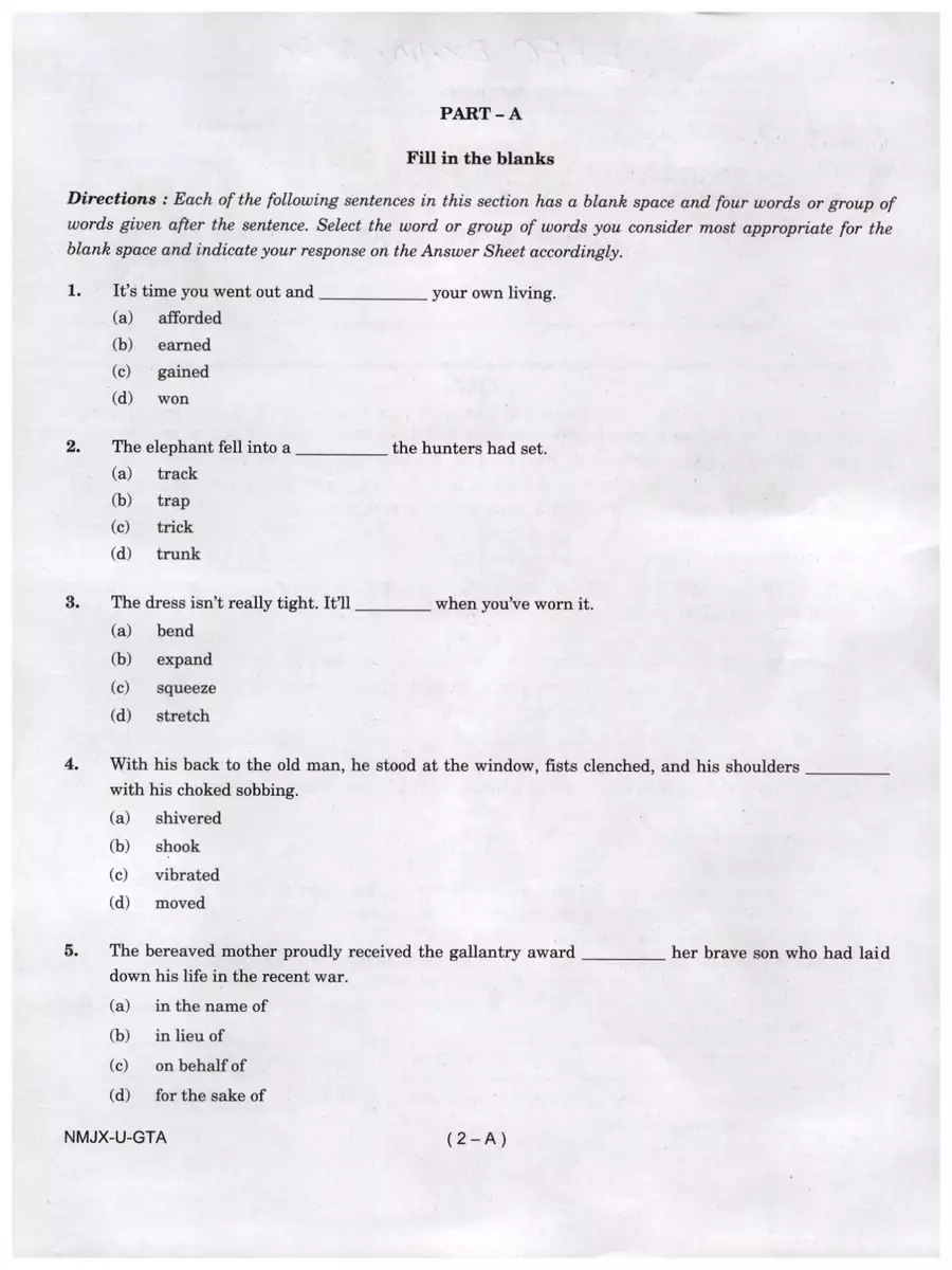 2nd Page of UPSC EPFO Previous Year Question Paper PDF