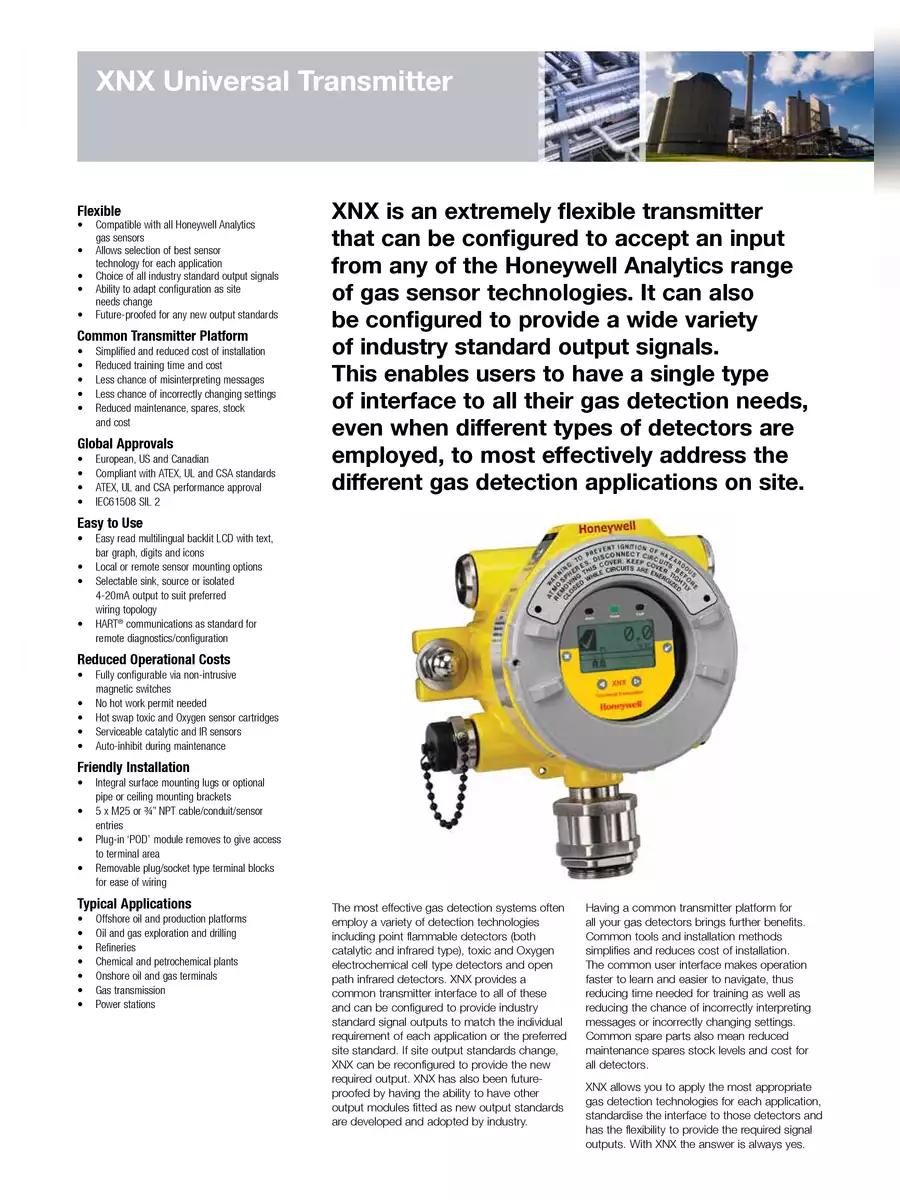 2nd Page of XNX Transmitter Honeywell Price 2024 PDF