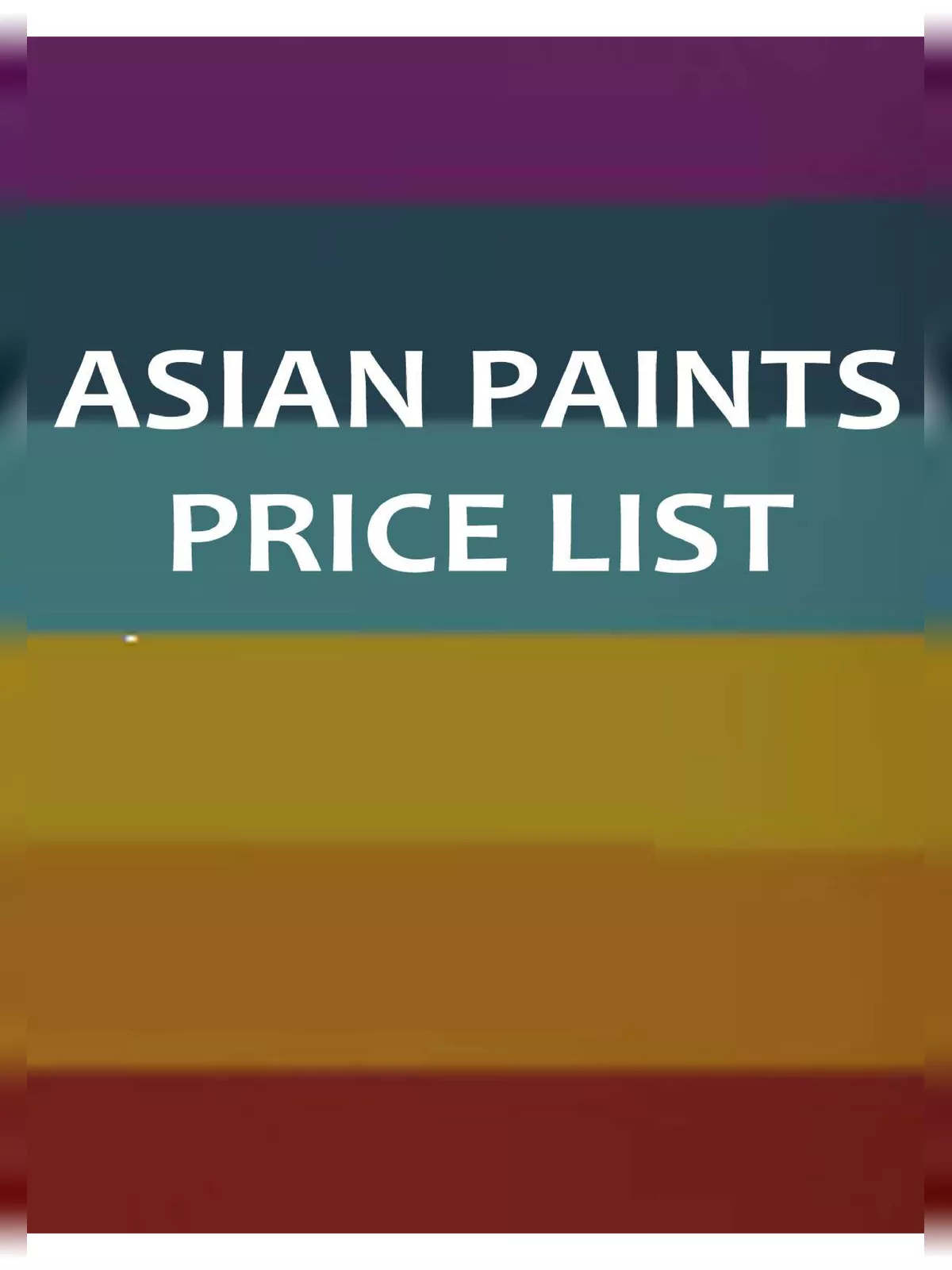 Asain Paints Price List 2024