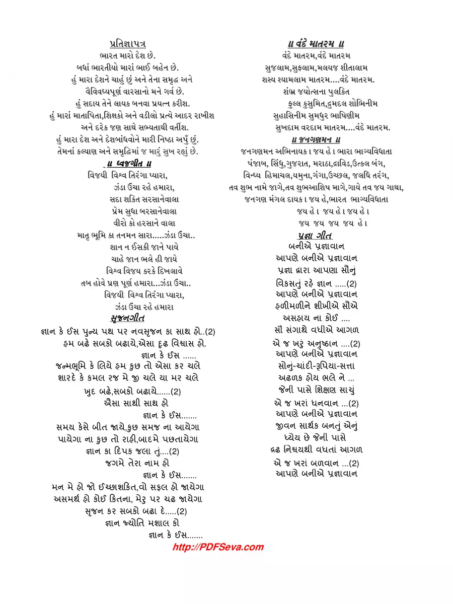 2nd Page of Gujarati Bhajan Book PDF