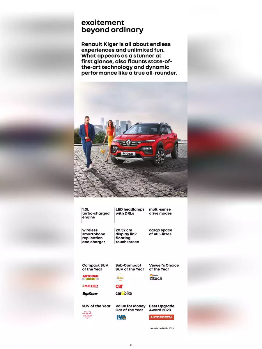 2nd Page of Renault Kiger Brochure 2024 PDF