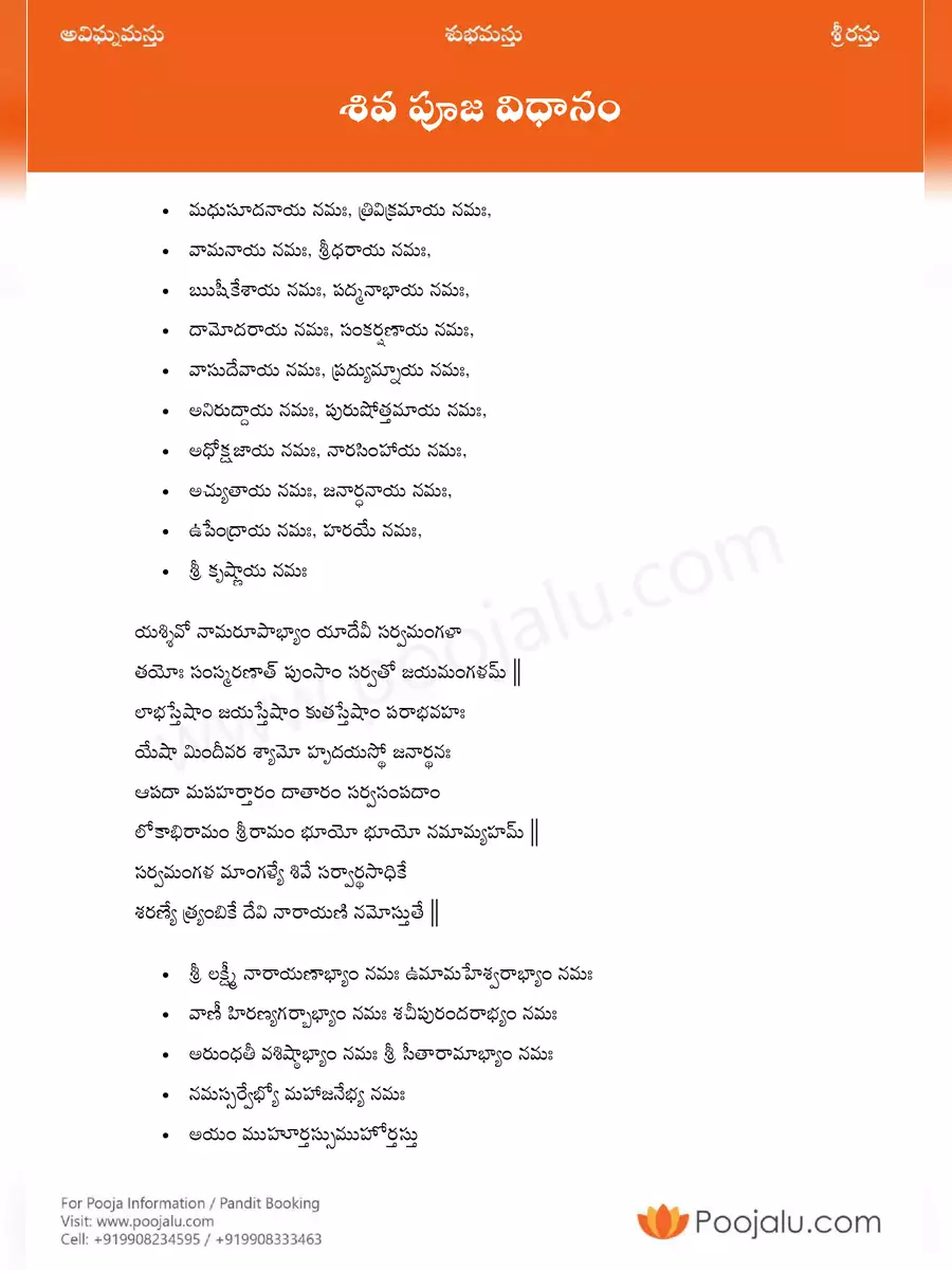2nd Page of Rudrabhishekam Pooja Vidhanam Telugu PDF