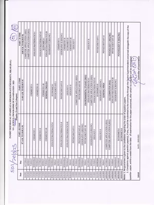 Shekhawati University Time Table 2023
