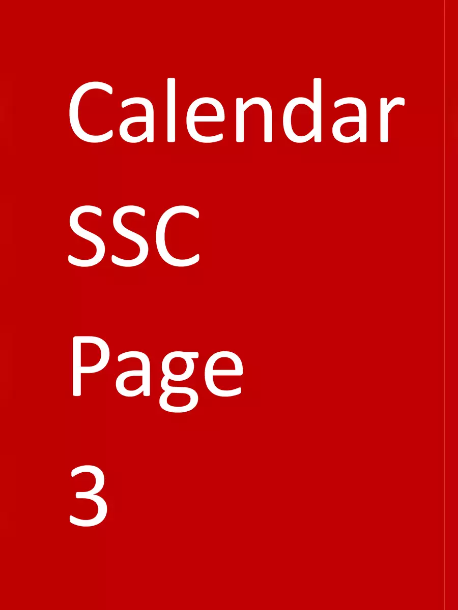 2nd Page of SSC Calendar Examination 2019-21 PDF