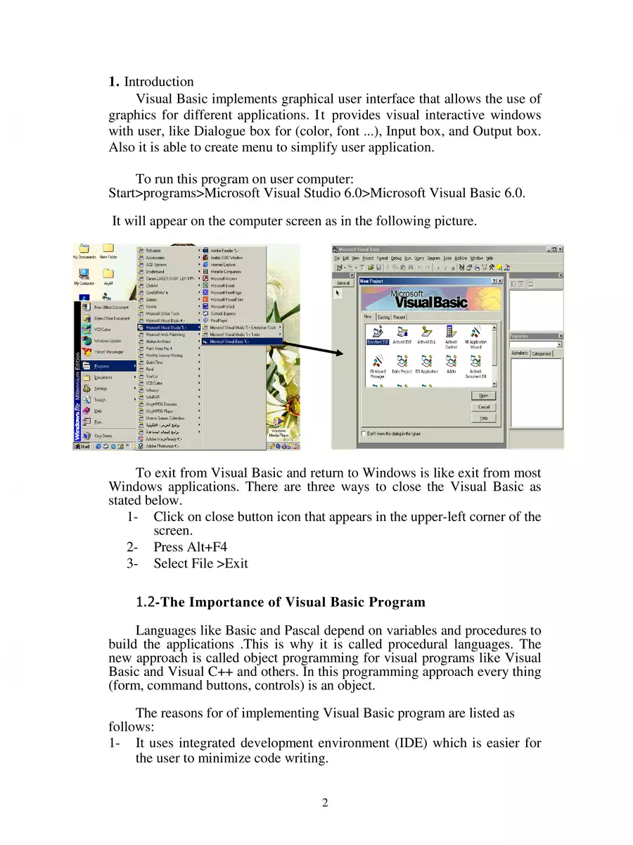2nd Page of Visual Basic 6.0 Tutorial PDF