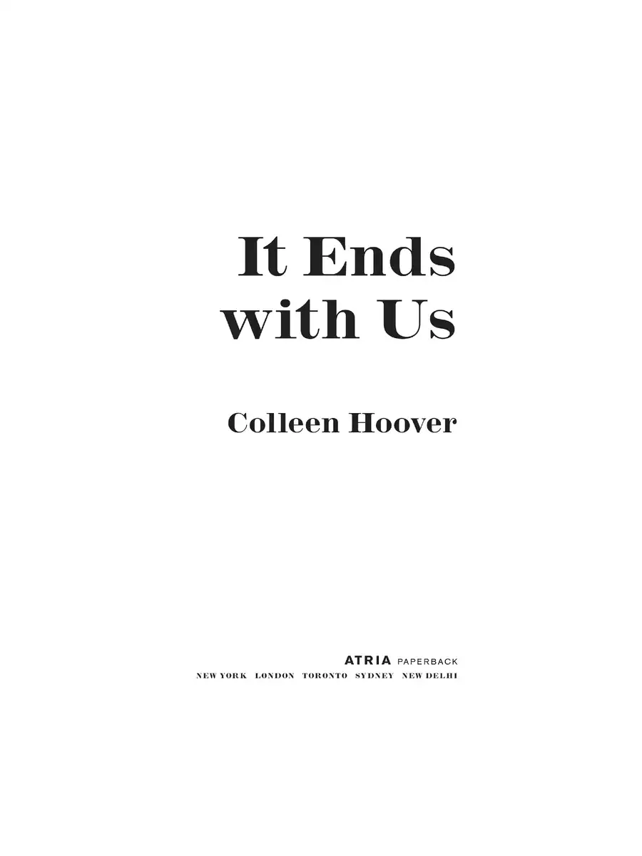 2nd Page of It Ends with Us PDF