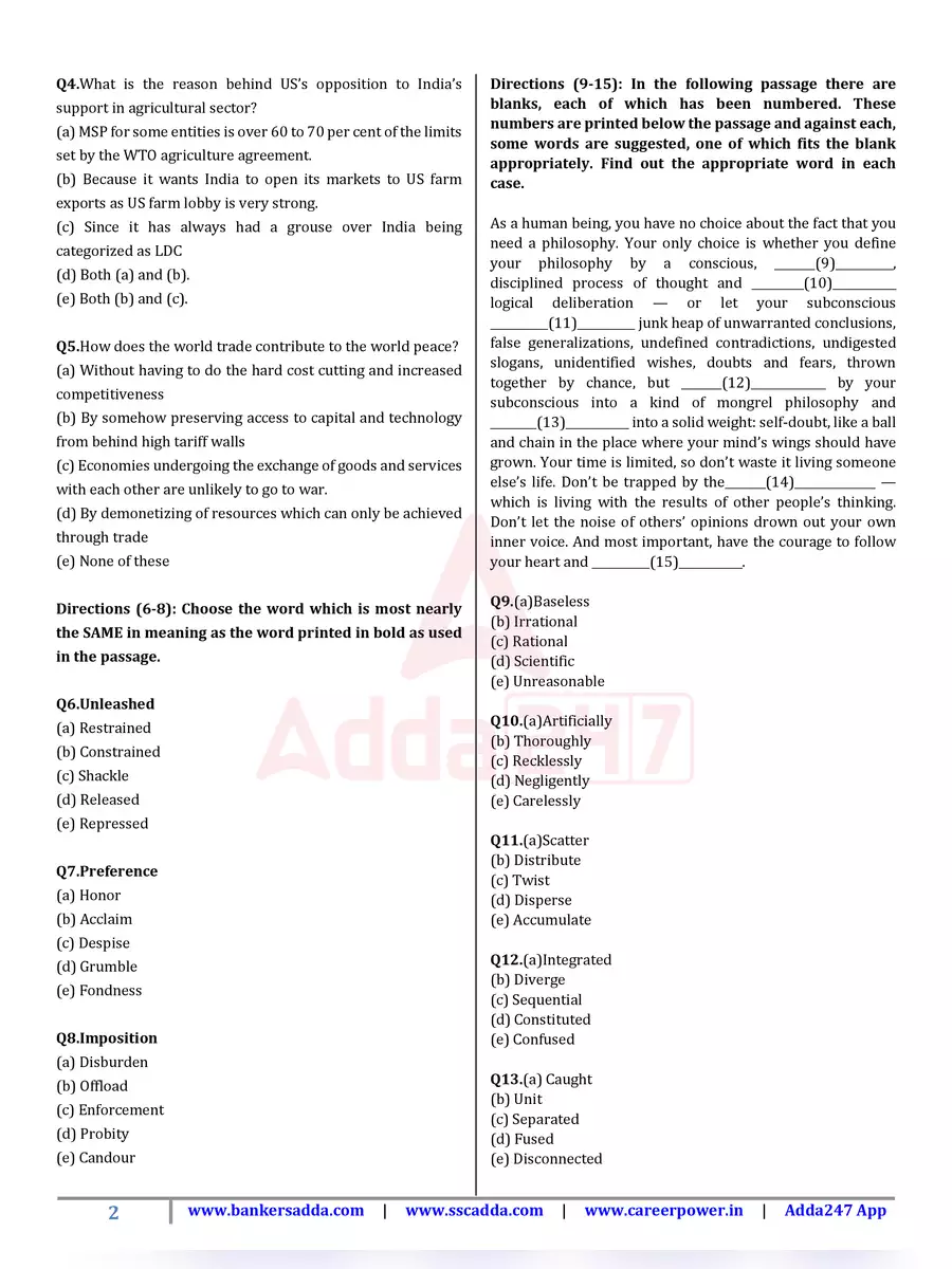 2nd Page of LIC ADO Mains Question Paper PDF