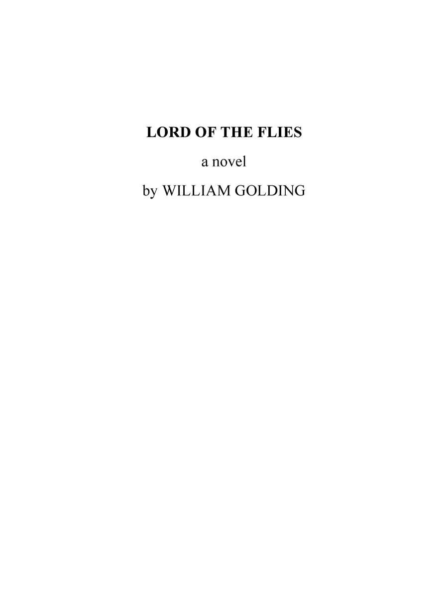2nd Page of Lord of The Flies PDF