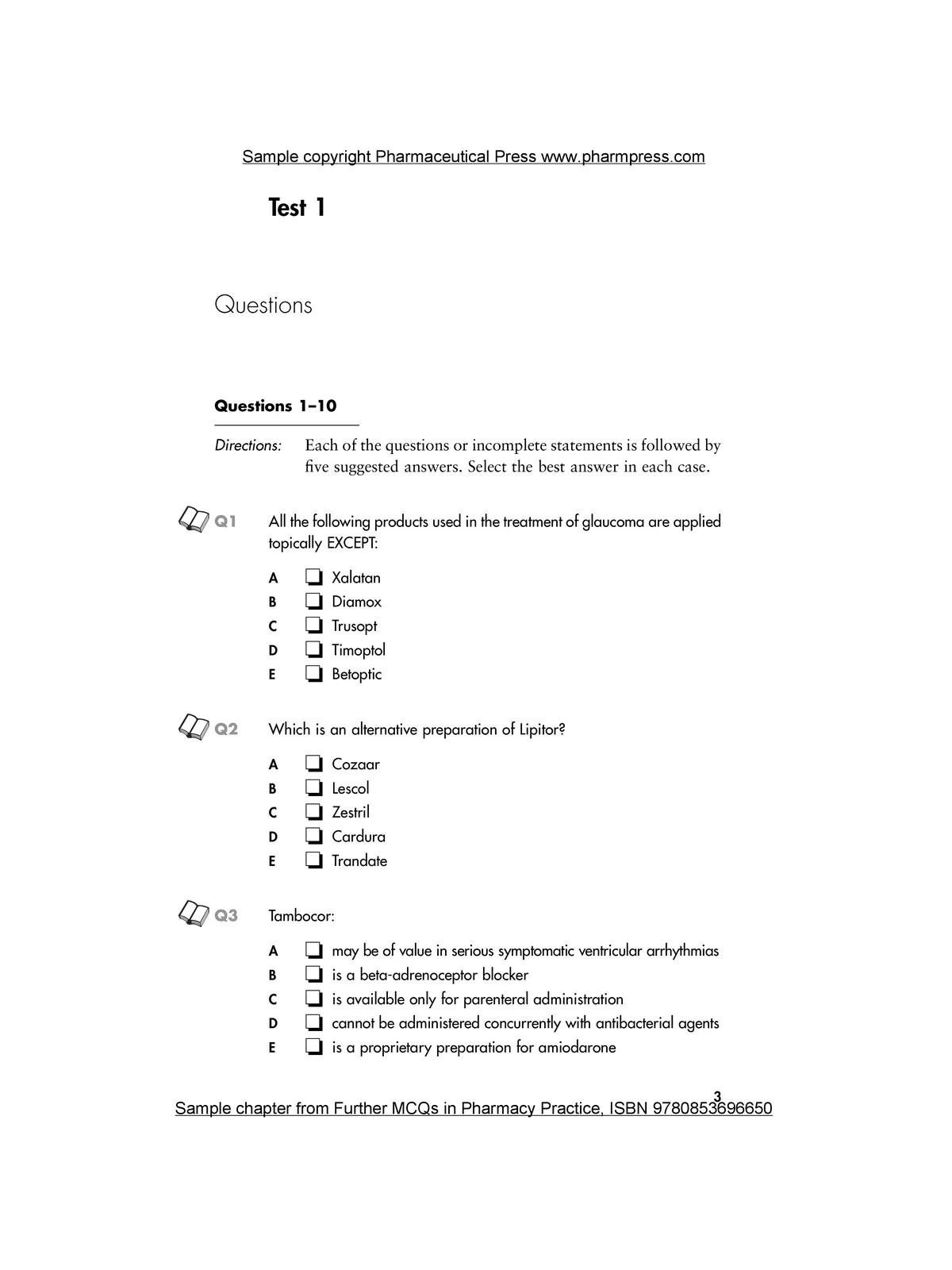 Pharmacist Exam Questions and Answers