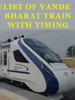 List of Vande Bharat Trains and Time Table