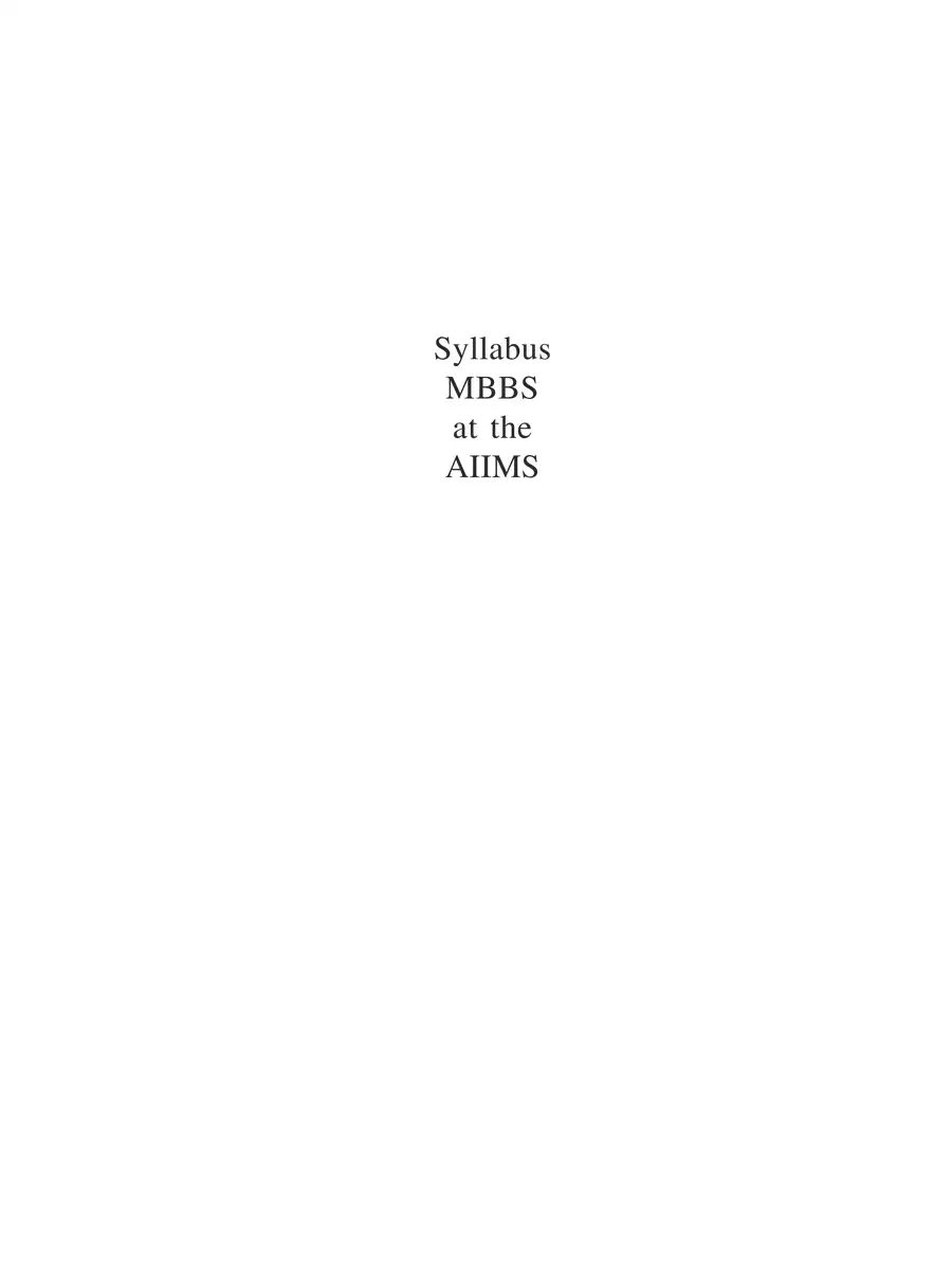 2nd Page of AIIMS Syllabus for all Courses 2024 PDF