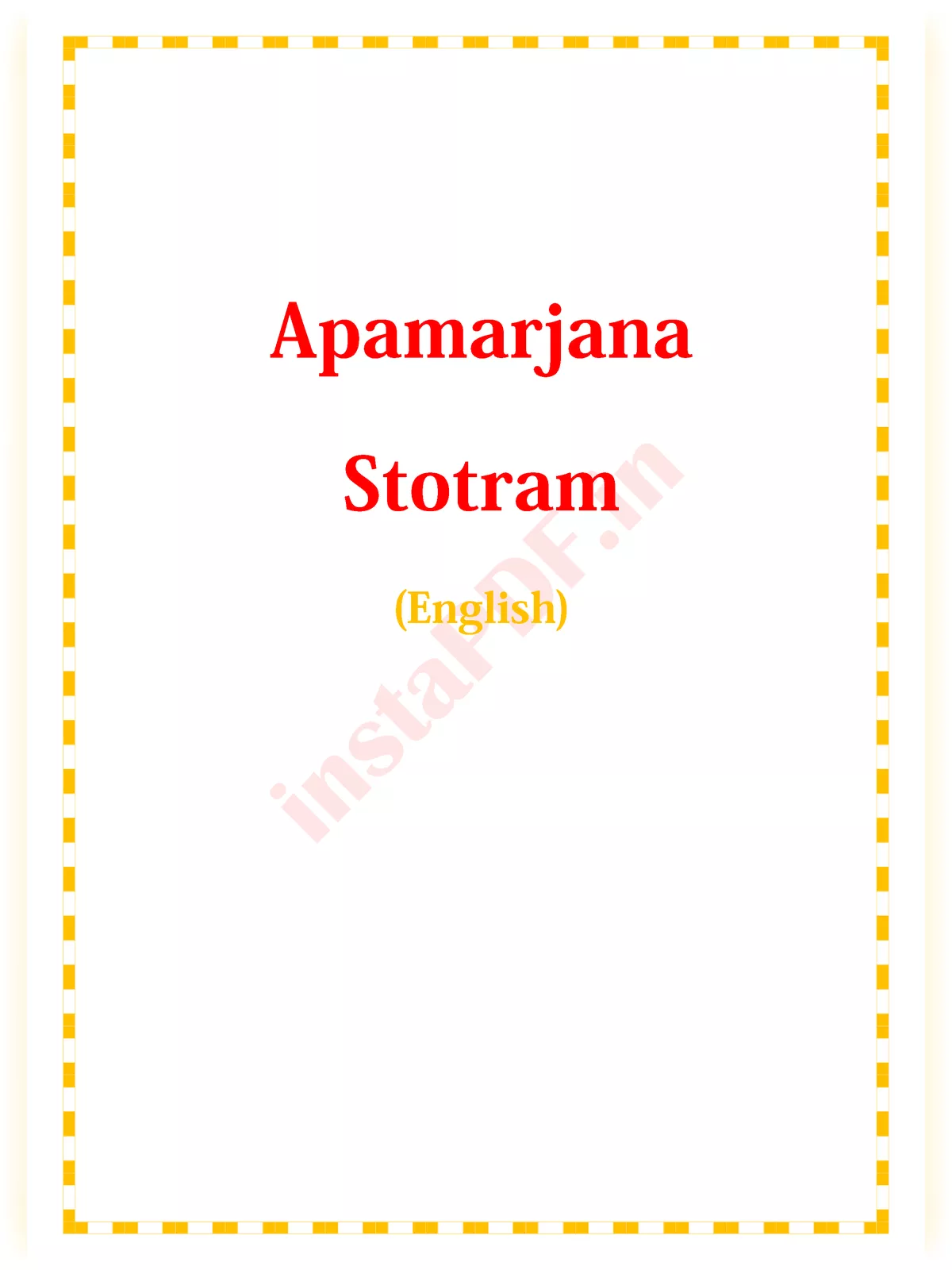 Apamarjana Stotram in English