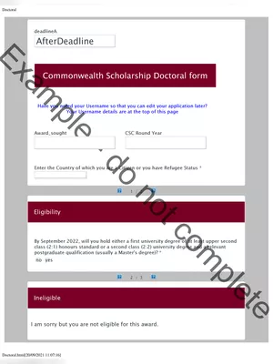 XXCXX 2023 Commonwealth Scholarship Form