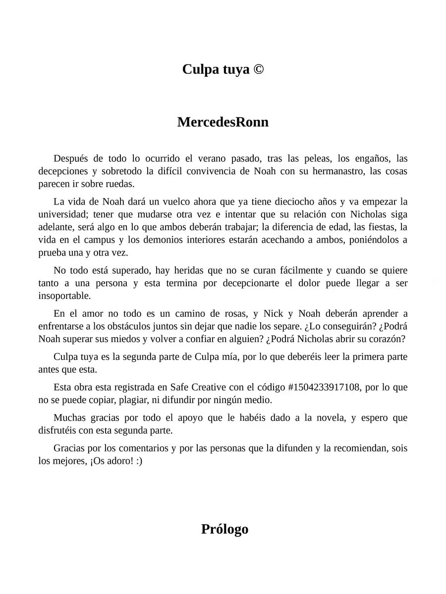2nd Page of Culpa Tuya Book PDF